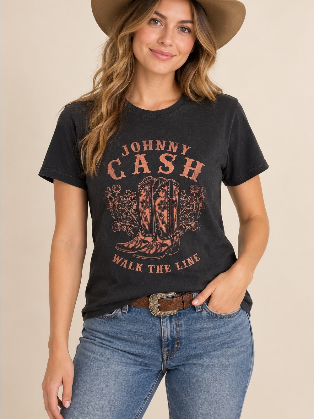 Johnny Cash Graphic Tee Size Small - Walk the Line